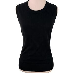 Cielo Black Viscose Scoop Neck Sleeveless Sweater Top Size Medium